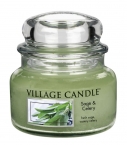 Village Candle Vonná svíčka ve skle, Svěží šalvěj - Sage Celery, 11oz Premium