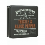 Scottish Fine Soaps Pánský tuhý šampon v plechu - Černý pepř a ostropestřec 100g